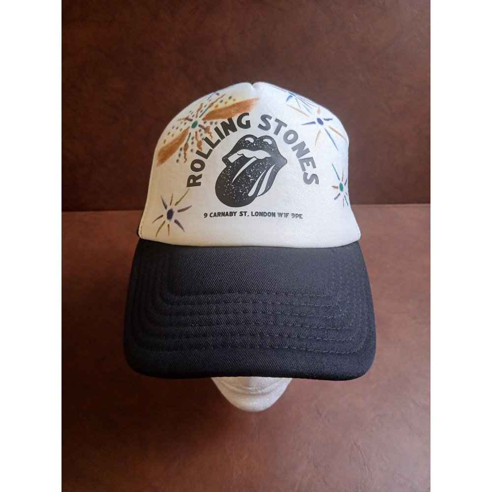 Rolling Stones Carnaby St London Trucker Hat Beechfield Black White Snapback Cap